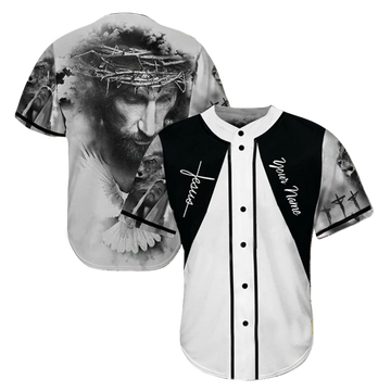 Personalized Jesus Baseball Jersey - Cross, God, Dove Baseball Jersey - Gift For Christians - Jesus Custom Printed Baseball Jersey Shirt For Men Women