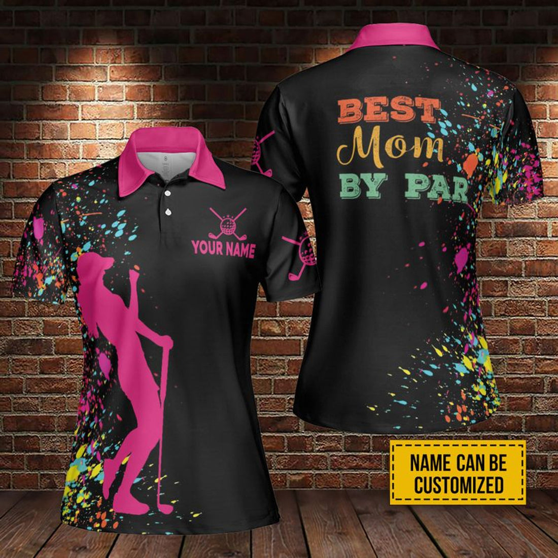 Custom Golf Mom Custom Name Women Polo Shirt, Best Mom By Par Personalized Polo Shirt Perfect Gift Sport For Mother's Day, Mama, Women, Team Golfer