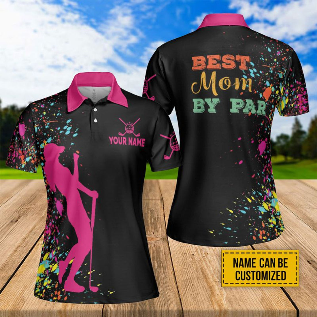Custom Golf Mom Custom Name Women Polo Shirt, Best Mom By Par Personalized Polo Shirt Perfect Gift Sport For Mother's Day, Mama, Women, Team Golfer