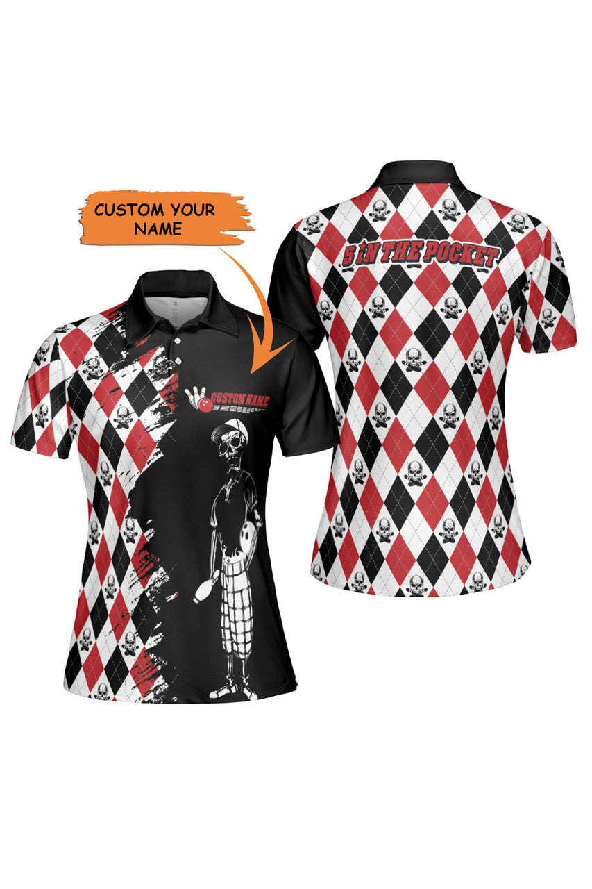 Custom Personalized Bowling Women Polo Shirt, 5 In The Pocket Custom Short Sleeve Women Polo Shirt - Best Gift For Bowling Lovers