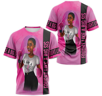 FUNSTUFFPRINT Personalized T-Shirt, Hoodie - Girl Warrior Awareness Fought Like A Big Sis 3D T-shirt