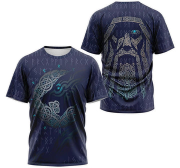 FUNSTUFFPRINT Personalized T-Shirt, Hoodie - Wolf Moon Ragnarok Fenrir Odin Norse Mythology 3D T-shirt