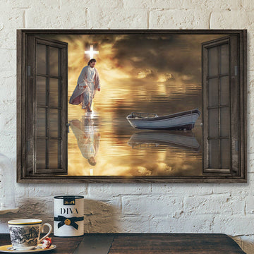 Scripture Canvas - Bible Verse Wall Art Canvas - Jesus Canvas - Jesu In Window Canvas Poster
