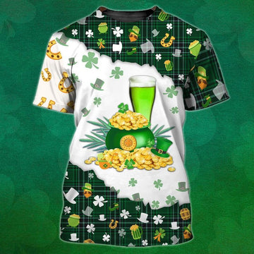 FUNSTUFFPRINT Happy Patrick's Day Shirt, Shamrock Shirt, Irish Shirt, Lucky Shirt, Drinking Shirts, Let's Day Drink 3D T-shirt