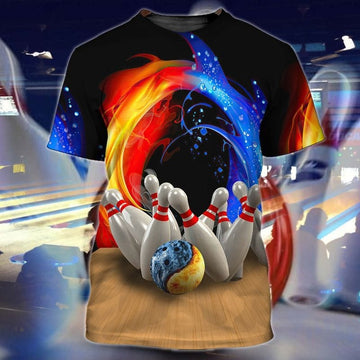 FUNSTUFFPRINT 3D All Over Printed Bowling T-Shirt, Bowling Shirt For Men And Women, Cool Gift For Bowling Player 3D T-shirt