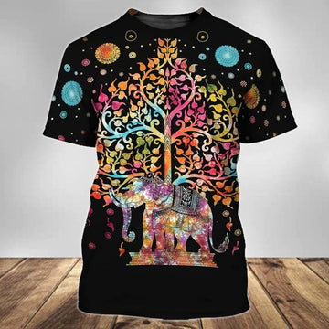 3D Mandala ElephanT-Shirt For Men Women, Hippie Shirts, Gift For Elephant Lover, Hippie Gifts
