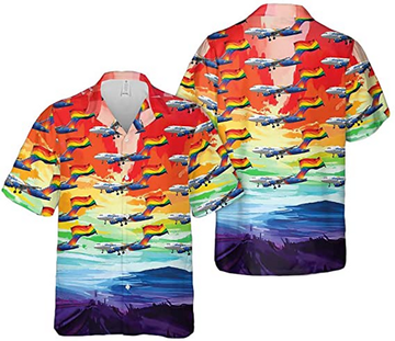 Airlines Fly With Pride Pattern Hawaiian Shirt, Hawaiian Shirt Unisex Full Print For Lgbtq