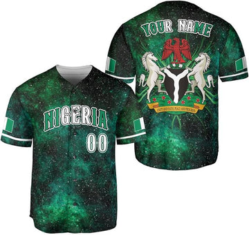Custom Nigeria Baseball Jersey Nigerian Flag Jersey Shirts Nigeria Flag Pride