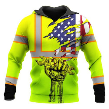 FUNSTUFFPRINT Pesonalized Mechanic 3D Hoodie Ameriacan Flag Green
3D Hoodie and Zip Hoodie
