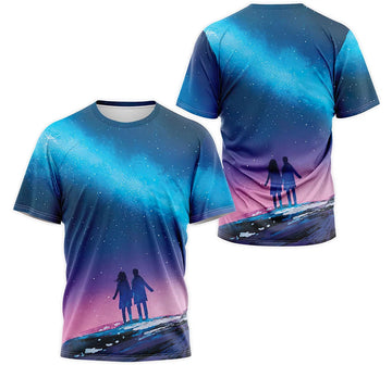 FUNSTUFFPRINT Personalized T-Shirt, Hoodie - Meteor Galaxy 3D T-shirt