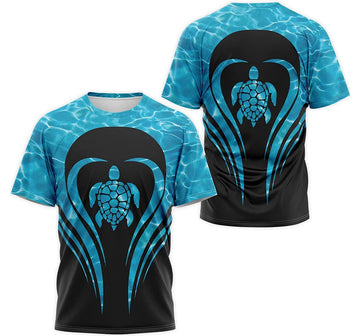 FUNSTUFFPRINT Personalized T-Shirt, Hoodie - Turtle Sea Pattern 3D T-shirt