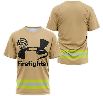 FUNSTUFFPRINT Personalized T-Shirt, Hoodie - Firefighter Water Tap Costume 3D T-shirt