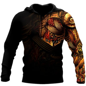 FUNSTUFFPRINT Mechanic 3D Hoodie Steampunk Mechanic Tattoo 3D Hoodie and Zip Hoodie