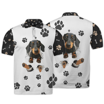 FUNSTUFFPRINT Lovely Dachshund Polo Shirt Size S-5XL