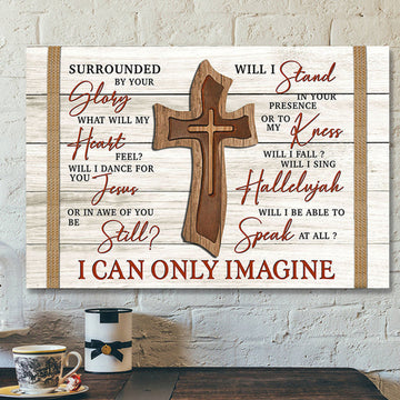 Scripture Canvas - Bible Verse Wall Art Canvas - Surrounded By Your Canvas Poster