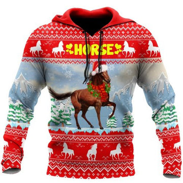 FUNSTUFFPRINT Horse 3D Hoodie Christmas Gift 3D Hoodie and Zip Hoodie