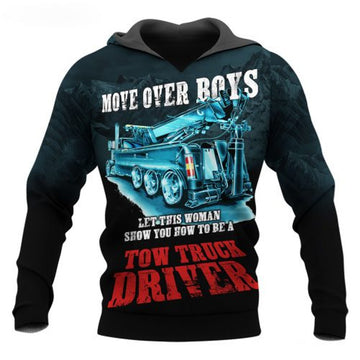 FUNSTUFFPRINT Personalized Trucker 3D Hoodie Tow Truck Driver 3D Hoodie and Zip Hoodie