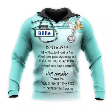 FUNSTUFFPRINT Personalized Nurse 3D Hoodie Dont Give Up 3D Hoodie and Zip Hoodie