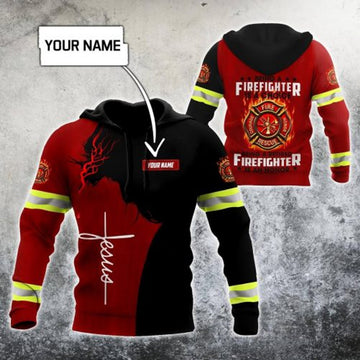 FUNSTUFFPRINT Personalized Firefighter 3D Hoodie Being A Retired Firefighter Is An Honor Red 3D Hoodie and Zip Hoodie