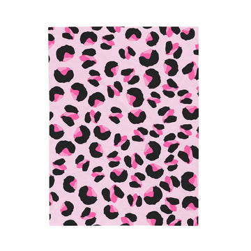 FUNSTUFFPRINT Pink Leopard Velveteen Plush Blanket