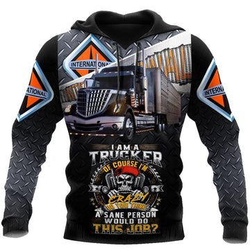 FUNSTUFFPRINT Trucker 3D Hoodie For Men I Am A Trucker Im Crazy Do You Think 3D Hoodie and Zip Hoodie