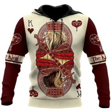 FUNSTUFFPRINT Lion King Poker 3D All Over Printed Hoodie The King 3D Hoodie and Zip Hoodie