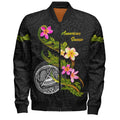FUNSTUFFPRINT American Samoa Bomber Jacket Custom Plumeria Tribal 3D Bomber Jacket