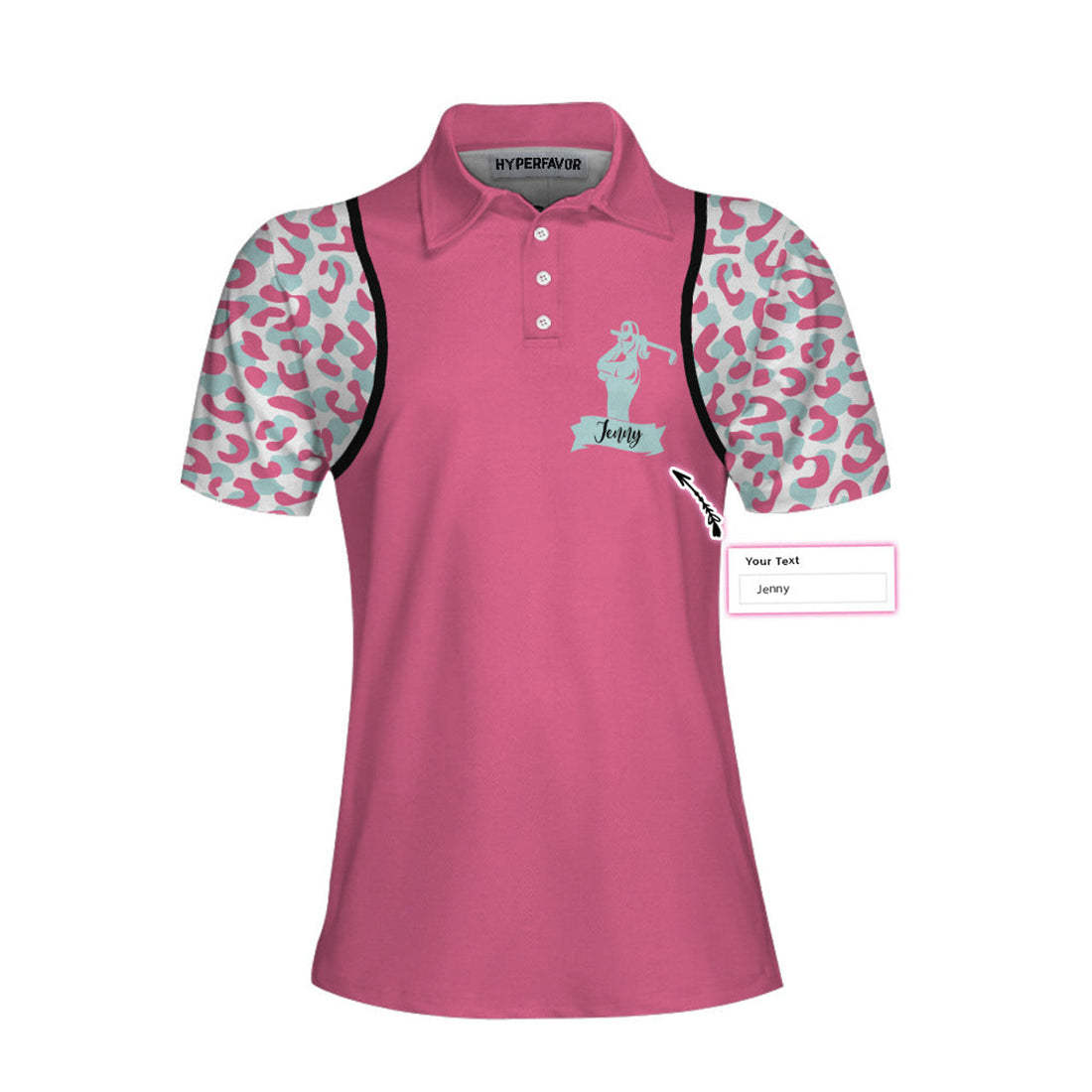 Custom Personalized Pink Leopard Women Polo Shirt, A Bad Day Of Golf Always Beats A Good Day Of Work Leopard Short Sleeve Shirt, Best Golf Shirt For Women, Gift For Golfers