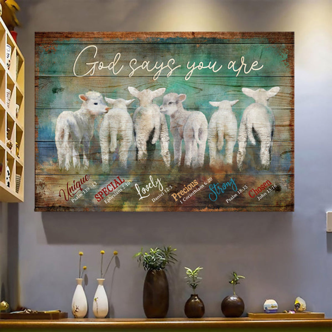 Adorable Baby Lambs God Says You Are Canvas Wall Art - Christian Poster - Religious Wall Decor