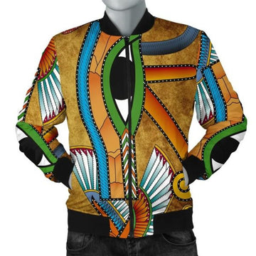 FUNSTUFFPRINT African Men's Bomber Jacket - Egyptian Hieroglyphics and Gods Self Knowledge - 3D Bomber Jacket