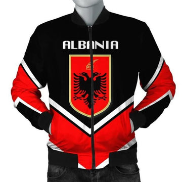 FUNSTUFFPRINT Albania Coat Of Arms Men Bomber Jacket Lucian Style 3D Bomber Jacket