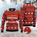 FUNSTUFFPRINT All I Want For Christmas Is Bulldog Ugly Christmas Sweater, Dog Ugly Christmas Sweater, Ugly Dog Sweaters Ugly  Sweater