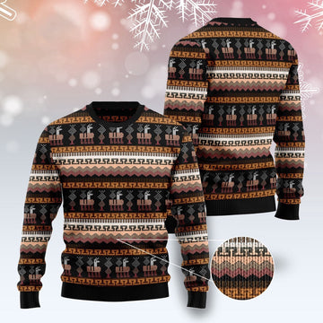 FUNSTUFFPRINT Alpaca Pattern Ugly Christmas Sweater, Christmas Sweater, Ugly Sweater, Funny Xmas Sweaters Ugly Sweater
