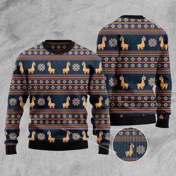 FUNSTUFFPRINT Amazing Llama Ugly Christmas Sweater, Christmas Sweater, Ugly Sweater, Funny Xmas Sweaters Ugly Sweater