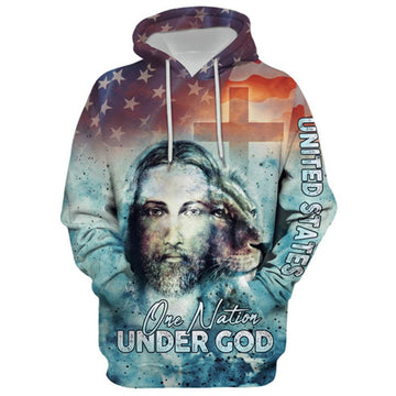 FUNSTUFFPRINT 3D America One Nation Under God 3D Hoodie and Zip Hoodie