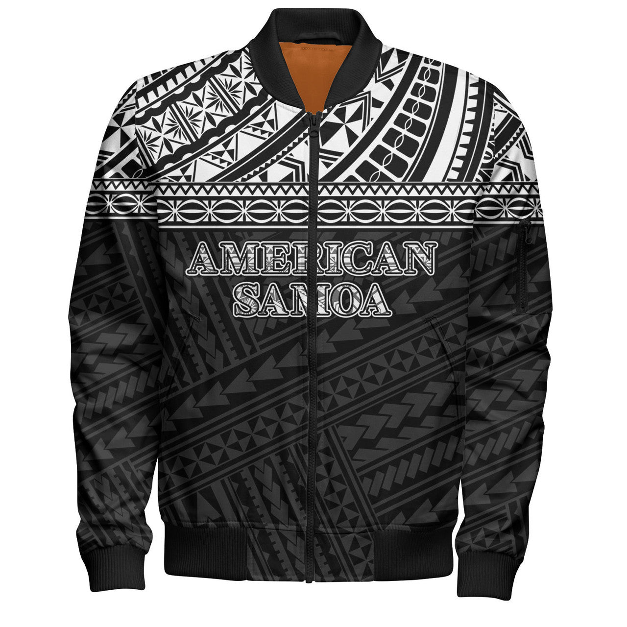 FUNSTUFFPRINT American Samoa Bomber Jacket Custom Polynesian Black Version 3D Bomber Jacket