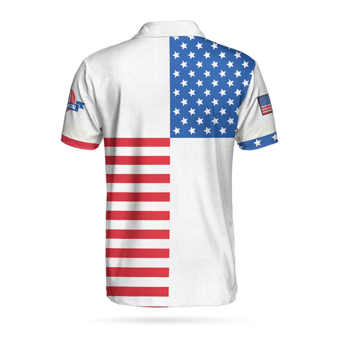 Horizontal Stripes Pattern Short Sleeve Golf Polo Shirt, American Flag Polo Shirt, Patriotic Golf Shirt For Men