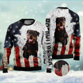 FUNSTUFFPRINT American Rottweiler Ugly Christmas Sweater, Dog Ugly Christmas Sweater, Ugly Dog Sweaters Ugly  Sweater