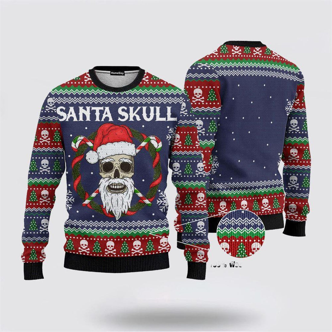 FUNSTUFFPRINT Animal Santa Skull Ugly Christmas Sweater Festive and Trendy Holiday Apparel – Christmas Gifts For Frends Ugly  Sweater