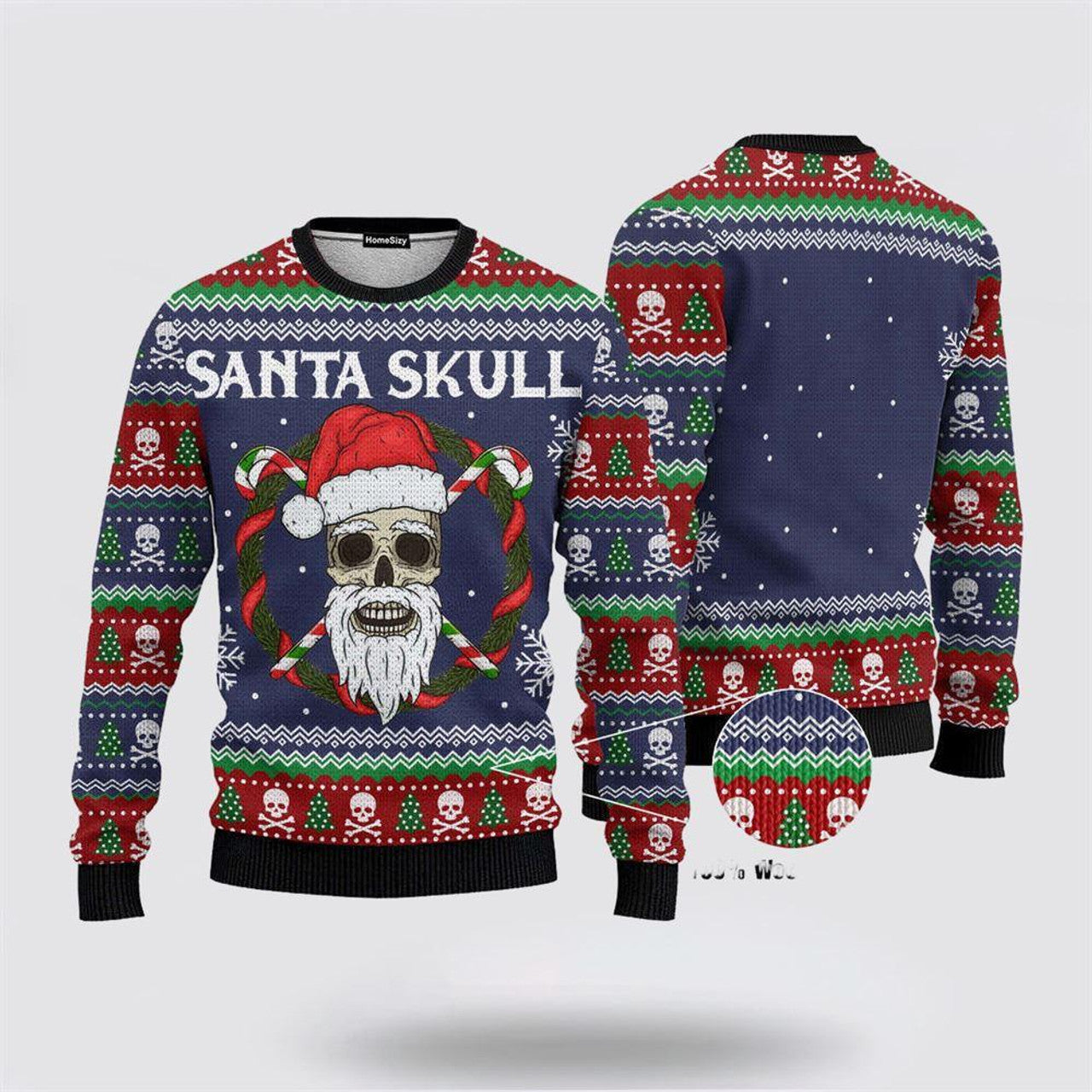 FUNSTUFFPRINT Animal Santa Skull Ugly Christmas Sweater Festive and Trendy Holiday Apparel – Christmas Gifts For Frends Ugly  Sweater