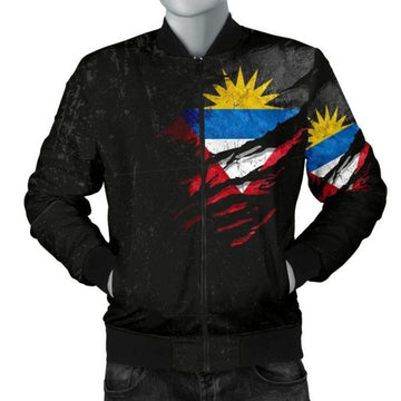 FUNSTUFFPRINT Antigua & Barbuda In Me Men's Bomber Jacke - Special Grunge Style 3D Bomber Jacket
