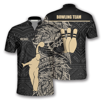 Custom Apricot Bowling Player Custom Bowling Jerseys for Men, Tribal Bowling Shirt, Custom Bowling Shirt