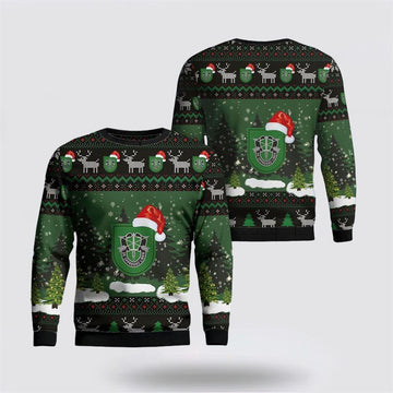 FUNSTUFFPRINT Army Sweater, US Army 10th Special Forces Group (10th SFG) Christmas Sweater  Ugly  Sweater