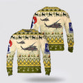 FUNSTUFFPRINT Army Sweater, US Army 160th SOAR MH 60K Black Hawk Christmas AOP Sweater  Ugly  Sweater