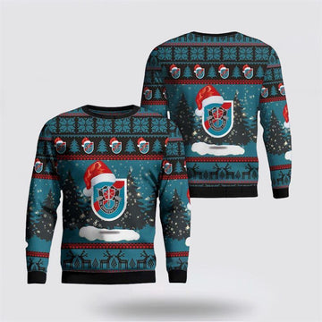 FUNSTUFFPRINT Army Sweater, US Army 20th Special Forces Group (20th SFG) Christmas Sweater  Ugly  Sweater