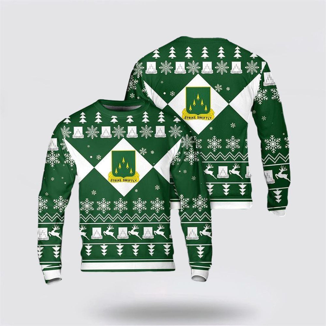 FUNSTUFFPRINT Army Sweater, US Army 70th Armor Regiment Christmas Sweater  Ugly  Sweater