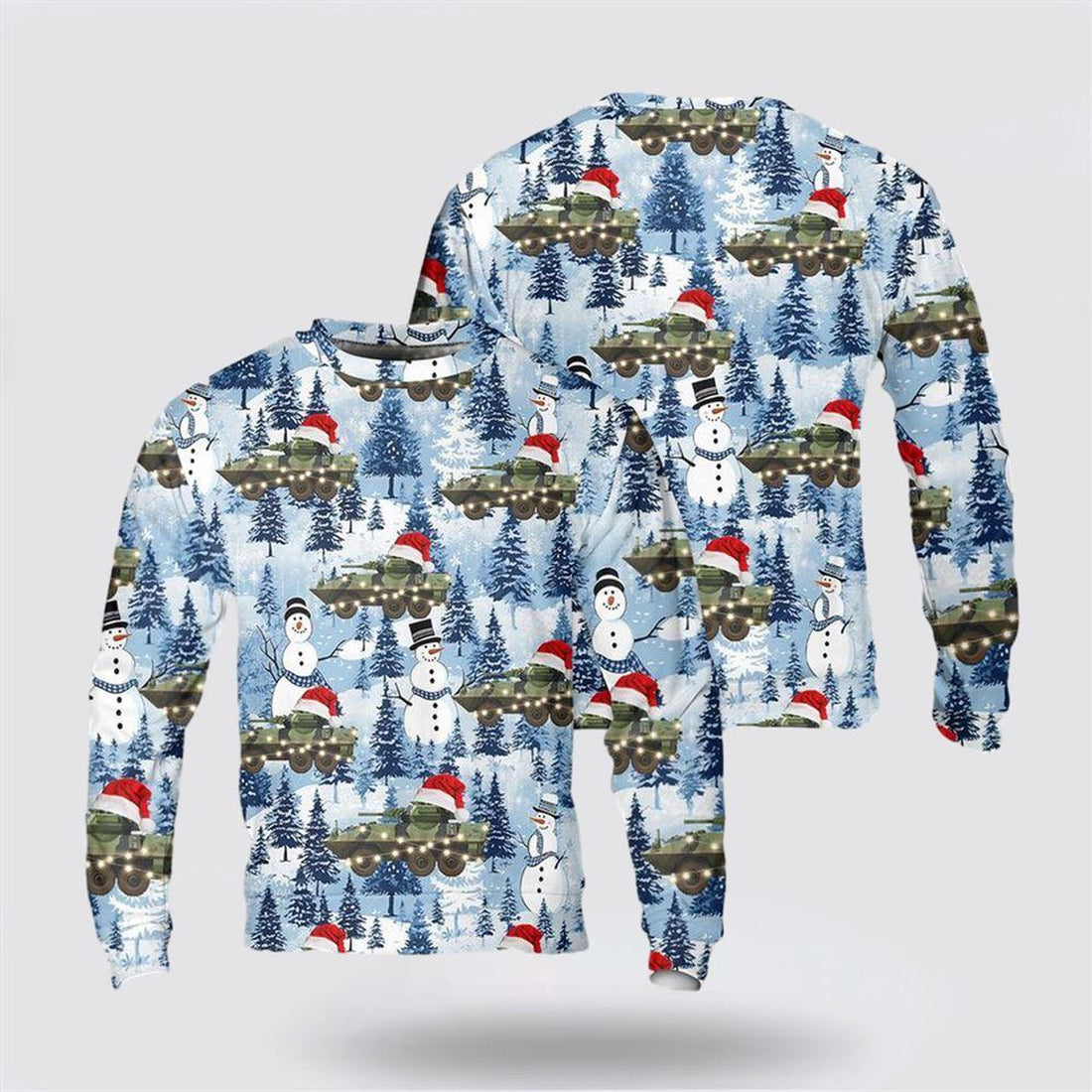 FUNSTUFFPRINT Army Sweater, US Army AVGP Cougar Christmas Sweater  Ugly  Sweater