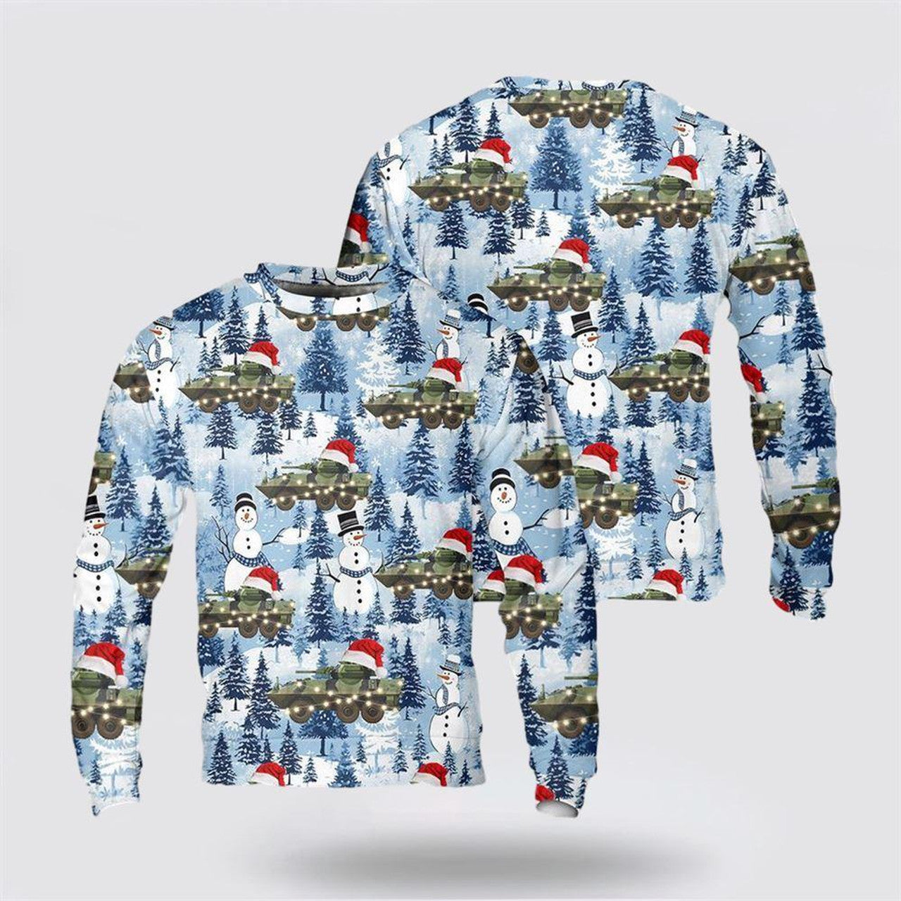 FUNSTUFFPRINT Army Sweater, US Army AVGP Cougar Christmas Sweater  Ugly  Sweater