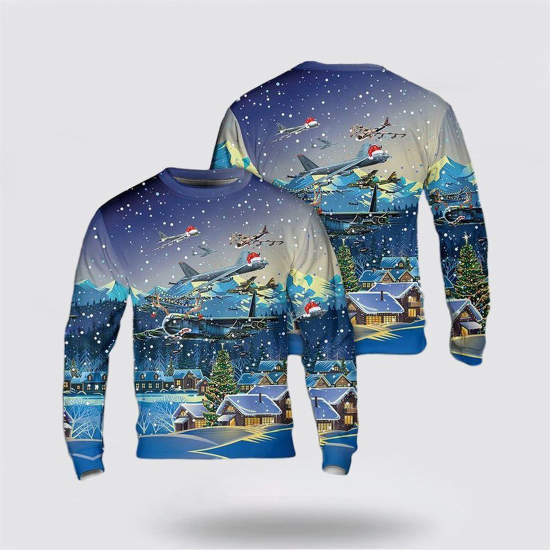 FUNSTUFFPRINT Army Sweater, US Army Boeing B 52 Stratofortress Christmas Sweater  Ugly  Sweater