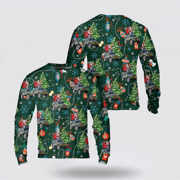FUNSTUFFPRINT Army Sweater, US Army RG 32 Scout Terrangbil 16 Christmas Sweater Ugly Sweater